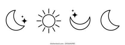 해와 달 아이콘 흰색 배경에 고립. 스톡 벡터(로열티 프리) 2477525071 | Shutterstock