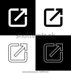 흑백 배경에 격리된 새 창 아이콘으로 스톡 벡터(로열티 프리) 1389055562 | Shutterstock
