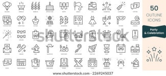 파티 아이콘 가는 선형 스타일 아이콘 스톡 벡터(로열티 프리) 2269245037 | Shutterstock