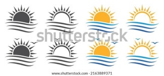 태양과 바다 로고형 세트 선셋 아이콘, 스톡 벡터(로열티 프리) 2163889371 | Shutterstock
