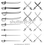 흰 바탕에 고립된 검들. 로고, 라벨, 스톡 벡터(로열티 프리) 585394775 | Shutterstock