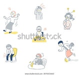 신체 조건이 좋지 않은 중장년층과 노년층을 스톡 벡터(로열티 프리) 2076616663 | Shutterstock