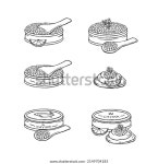 캐비어(caviar)의 벡터 그림(흑백 스케치 스타일) 스톡 벡터(로열티 프리) 2149704183 | Shutterstock