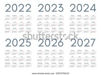 2022, 2023, 2024, 2025, 2026, 2027 스톡 벡터(로열티 프리) 2004598610 | Shutterstock