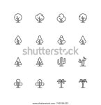 간단한 리네아트 트리 아이콘벡터 가로 선 스톡 벡터(로열티 프리) 749296333 | Shutterstock