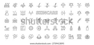 라인 디자인에 스킨케어 아이콘. 스킨케어, 미용, 스톡 벡터(로열티 프리) 2739413095 | Shutterstock
