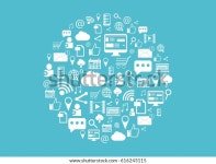 소셜 미디어 배경 원 다양한 인터넷 스톡 벡터(로열티 프리) 616243115 | Shutterstock