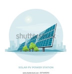 태양광 PV 패널 발전소 스테이션.태양과 도시 스톡 벡터(로열티 프리) 2075648392 | Shutterstock