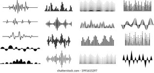 Set Music Sound Waves Audio Technology 스톡 벡터(로열티 프리) 1059086873 | Shutterstock