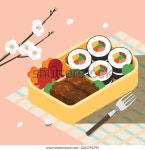 봄 소풍 김밥 도시락 스톡 벡터(로열티 프리) 2261754795 | Shutterstock