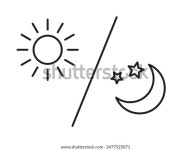 해와 달 아이콘 흰색 배경에 고립. 스톡 벡터(로열티 프리) 2477525071 | Shutterstock