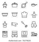 Thin Line Icon Set Bbq Pan 스톡 벡터(로열티 프리) 761778133 | Shutterstock