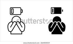 피곤한 사람 라인 아이콘 세트, 배터리 스톡 벡터(로열티 프리) 2664030319 | Shutterstock