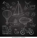 Travel Set Ground Water Air Vehicle 스톡 벡터(로열티 프리) 172437995 | Shutterstock