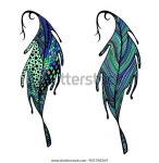 Two Colored Feathers On White Background 스톡 벡터(로열티 프리) 405760264 | Shutterstock