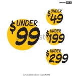 Under 49 99 199 299 Deal 스톡 벡터(로열티 프리) 1327740698 | Shutterstock