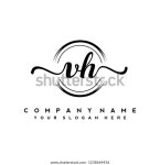 V H Initial Handwriting Logo Vector 스톡 벡터(로열티 프리) 1238664436 | Shutterstock