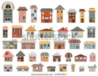 하우스 일러스트 레이 션 컬렉션의 다양성 스톡 벡터(로열티 프리) 2478413817 | Shutterstock