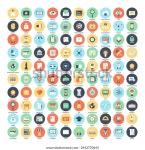 다음 테마에 100 플랫 웹 아이콘의 스톡 벡터(로열티 프리) 2443770645 | Shutterstock