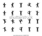 춤추는 사람들, 평평한 아이콘. 픽셀이 완벽합니다. 스톡 벡터(로열티 프리) 1868857909 | Shutterstock