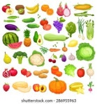 과일과 야채. 스톡 벡터(로열티 프리) 668095447 | Shutterstock