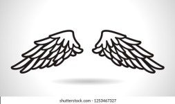 흰색 앤젤 날개 아이콘 벡터 스톡 벡터(로열티 프리) 1253467327 | Shutterstock