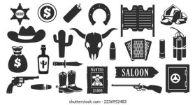 현대적인 평면 라인 스타일의 거친 서부 스톡 벡터(로열티 프리) 2207177731 | Shutterstock