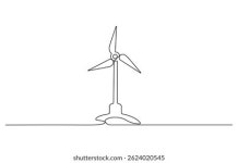 풍력터빈의 친환경 에너지를 연속적으로 한 줄로 스톡 벡터(로열티 프리) 2272982335 | Shutterstock