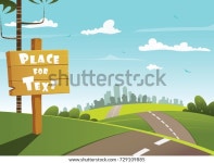 목재 마을 표지판과 도시는 지평선 먼 스톡 벡터(로열티 프리) 729109885 | Shutterstock