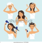 어린 소녀가 집에서 머리를 손질한다 스톡 벡터(로열티 프리) 537933865 | Shutterstock