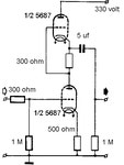 6DJ8 (ECC88) / 5687 Line SRPP Preamp - 전세계 회로도 - 소리전자