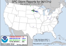 Storm Prediction Center 20120617s Storm Reports
