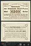 수집뱅크코리아 오스트리아 1920년 20헬러 Stadl-Paura 놋켈드(NOTGELD) 지폐 미사용 [수집뱅크코리아] 오스트리아 1920년 20헬러... 