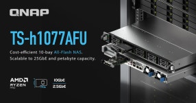 QNAP Releases TS-h1077AFU 10-Bay, High-Density All-Flash NAS... TS-h1077AFU 10-Bay, High-Density All-Flash NAS with AMD Ryzen PRO... 