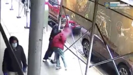 Shock moment two crooks pummel boy, 14, on the street and steal his bag and jacket | The Irish Sun Shock footage two crooks... 