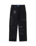 THEBOUNCE MULTI PRINT CARPENTER DENIM JEANS KNP004m(BLACK)