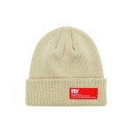 THEBOUNCE 리플라이퍼키[UNISEX]플라이 레드박스로고 라벨 비니 (Beige) - THEBOUNCE (더바운스)
