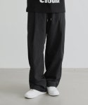 THEBOUNCE 슬로우 레코드 하우스 나일론 원턱 팬츠_블랙 - THEBOUNCE (더바운스)