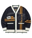 THEBOUNCE 로맨틱크라운 RC CLUB KNIT CARDIGAN (Navy)