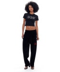 THEBOUNCE 아카이브볼드 939 LOGO CROP TOP (Black/Hotfix) - THEBOUNCE (더바운스)