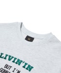 THEBOUNCE 브라운브레스 LIVIN CROPED CREWNECK - Ash - THEBOUNCE (더바운스)