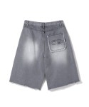 THEBOUNCE 가터갤러리 패치드 데님 버뮤다 쇼츠  PATCHED DENIM BERMUDA SHORTS (Grey) - THEBOUNCE (더바운스)