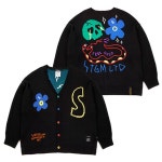 THEBOUNCE 스티그마CARNIVAL OVERSIZED KNIT CARDIGAN BLACK - THEBOUNCE (더바운스)