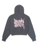 THEBOUNCE 브라운브레스 TAG CROP HOODIE (Charcoal) - THEBOUNCE (더바운스)