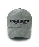 THEBOUNCE 그램 아운스 파운드 POUND BOLD LOGO 6-PANEL CAP (Grey) - THEBOUNCE (더바운스)
