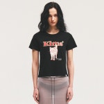 더바운스 (THEBOUNCE) 킴스 프레시 코튼 마켓 Stray Cat Tee Black - 더바운스 (THEBOUNCE)