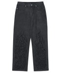 더바운스 (THEBOUNCE) 노매뉴얼 트라이벌 엠브로이더드 데님 팬츠 TRIBAL EMBROIDERED DENIM PANTS - BLUE - 더바운스 (THEBOUNCE)