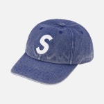 THEBOUNCE 슈프림 Pigmented Canvas S Logo 6-Panel Cap 피그먼트 캔버스 S 로고 6-패널 캡 SS23H117 (Navy) - THEBOUNCE (더바운스)