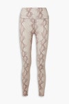 Neutral Century snake-print stretch leggings | VARLEY | THE OUTNET