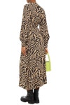 Animal print Tiger-print crepe midi wrap dress | GANNI | THE OUTNET